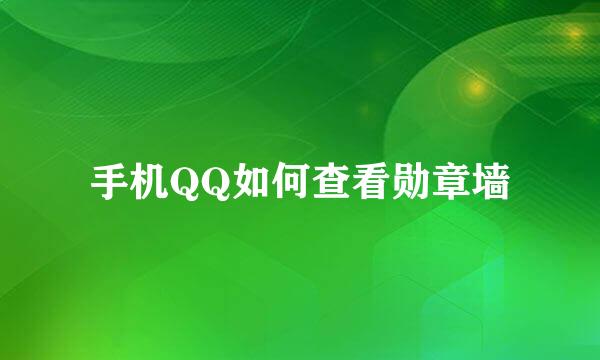 手机QQ如何查看勋章墙