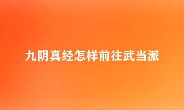 九阴真经怎样前往武当派