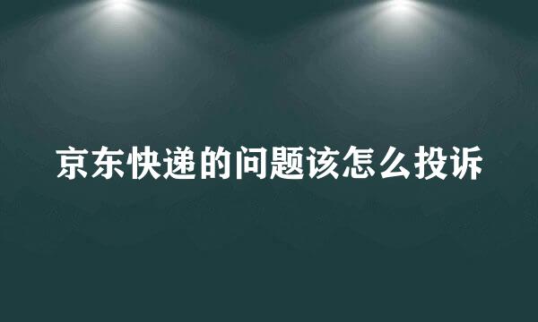 京东快递的问题该怎么投诉