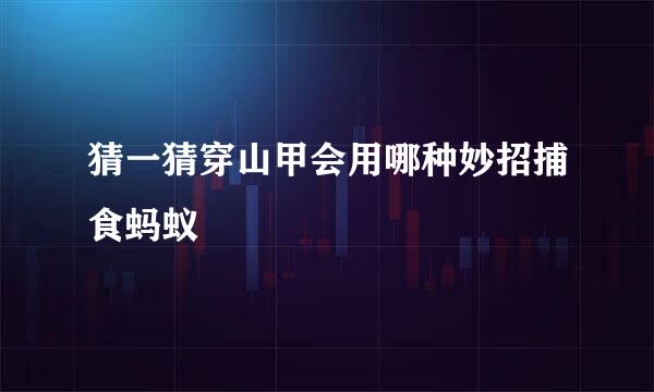 猜一猜穿山甲会用哪种妙招捕食蚂蚁