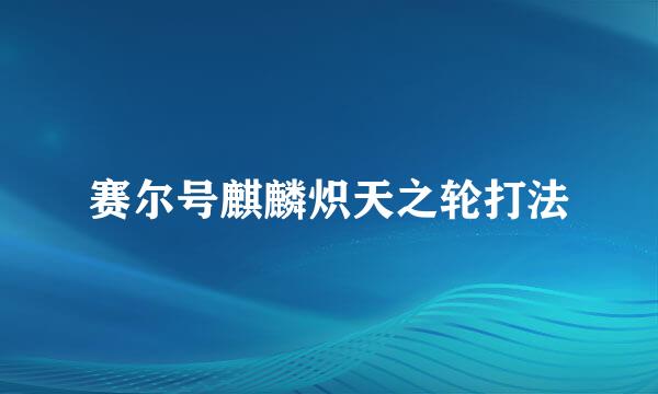 赛尔号麒麟炽天之轮打法