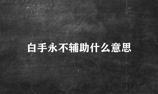 白手永不辅助什么意思