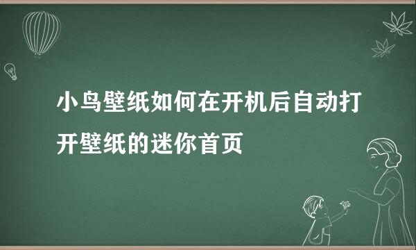 小鸟壁纸如何在开机后自动打开壁纸的迷你首页