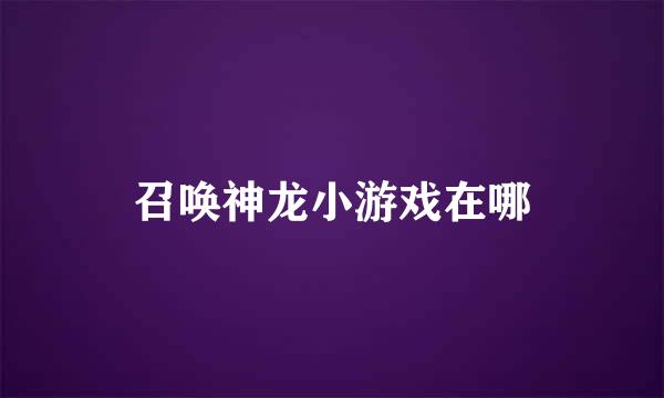 召唤神龙小游戏在哪