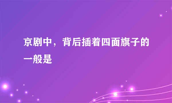 京剧中，背后插着四面旗子的一般是