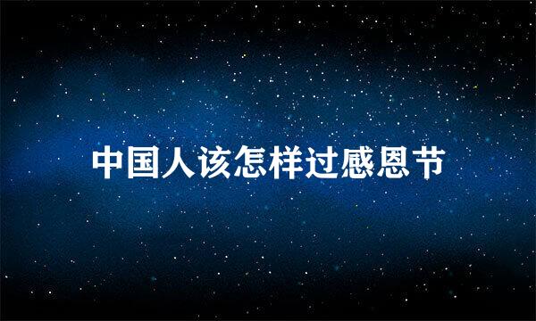 中国人该怎样过感恩节
