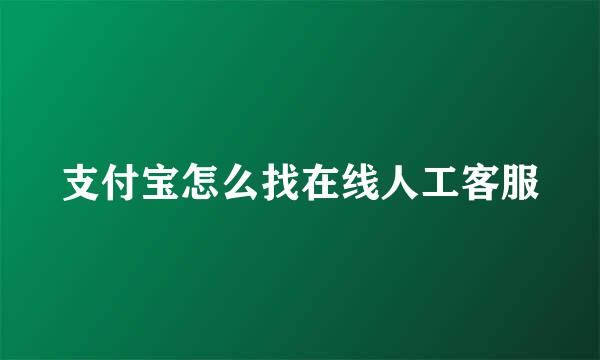 支付宝怎么找在线人工客服
