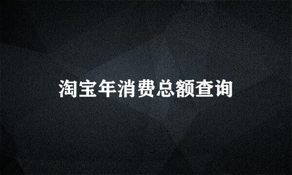 淘宝年消费总额查询
