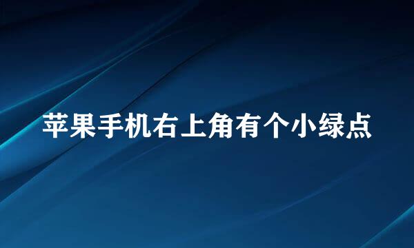 苹果手机右上角有个小绿点
