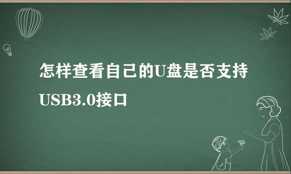 怎样查看自己的U盘是否支持USB3.0接口