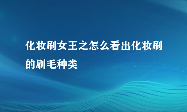 化妆刷女王之怎么看出化妆刷的刷毛种类