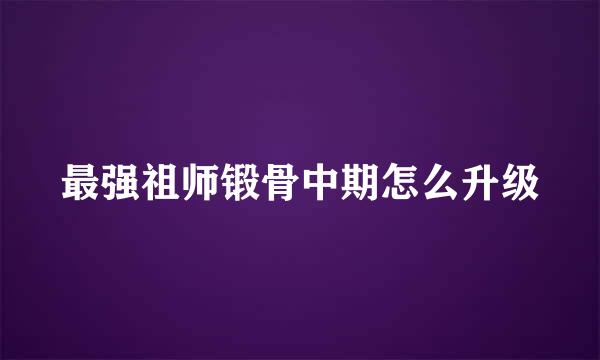 最强祖师锻骨中期怎么升级