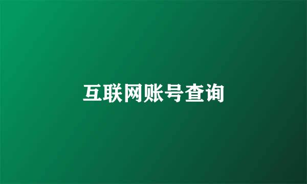 互联网账号查询