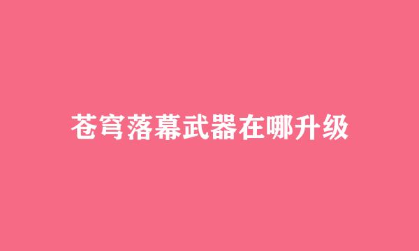 苍穹落幕武器在哪升级