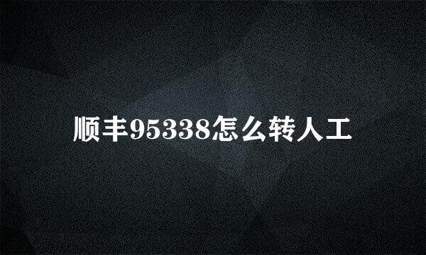 顺丰95338怎么转人工