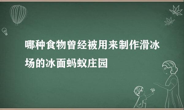 哪种食物曾经被用来制作滑冰场的冰面蚂蚁庄园