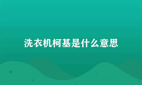洗衣机柯基是什么意思