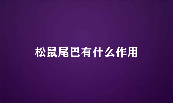 松鼠尾巴有什么作用