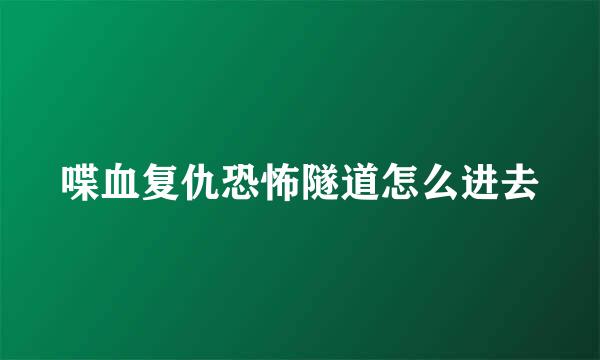 喋血复仇恐怖隧道怎么进去