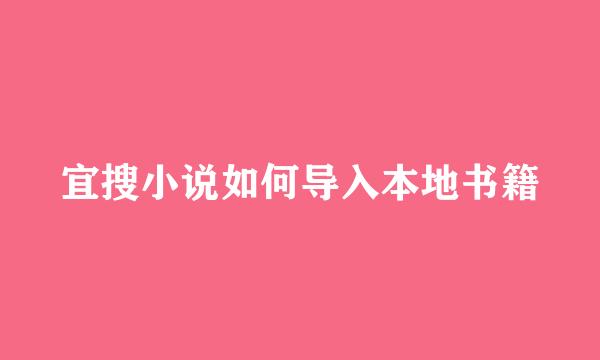 宜搜小说如何导入本地书籍