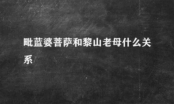 毗蓝婆菩萨和黎山老母什么关系