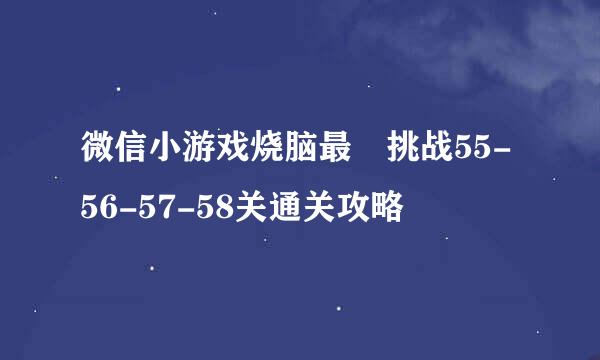 微信小游戏烧脑最囧挑战55-56-57-58关通关攻略