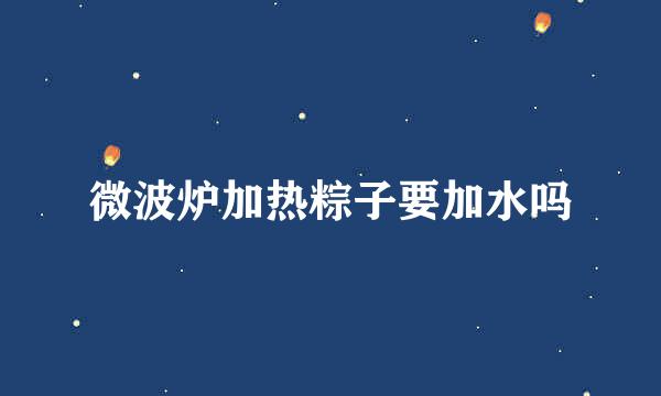 微波炉加热粽子要加水吗