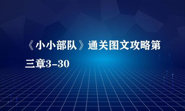 《小小部队》通关图文攻略第三章3-30