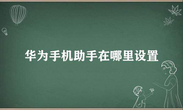 华为手机助手在哪里设置