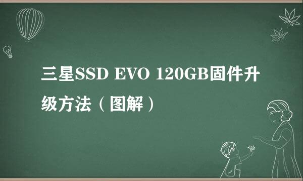 三星SSD EVO 120GB固件升级方法（图解）