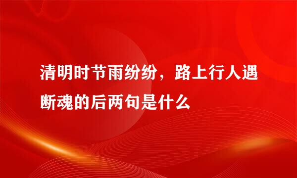 清明时节雨纷纷，路上行人遇断魂的后两句是什么