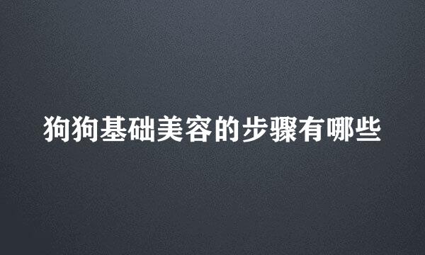 狗狗基础美容的步骤有哪些