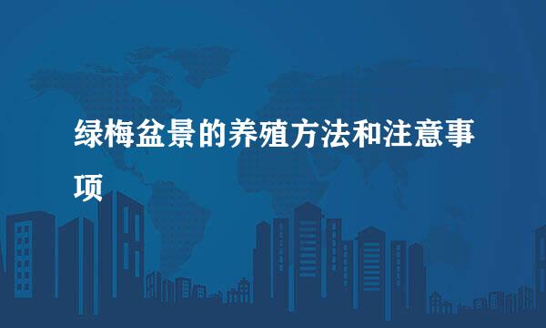 绿梅盆景的养殖方法和注意事项