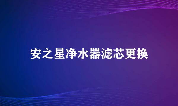 安之星净水器滤芯更换