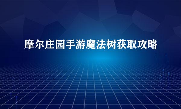 摩尔庄园手游魔法树获取攻略