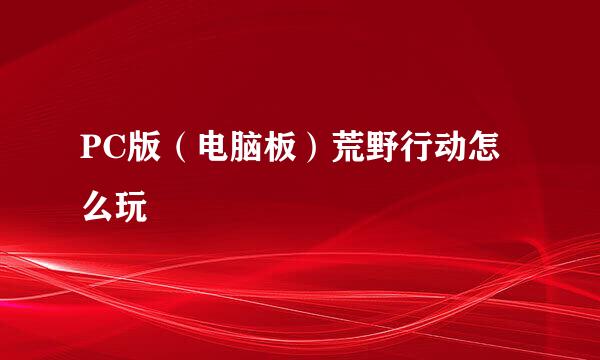PC版（电脑板）荒野行动怎么玩