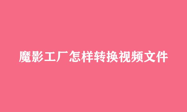 魔影工厂怎样转换视频文件