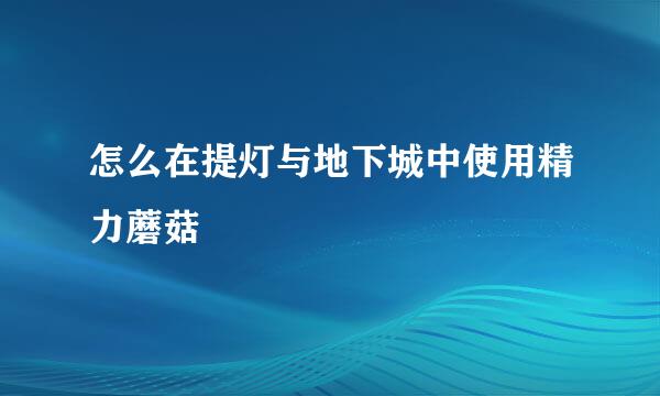 怎么在提灯与地下城中使用精力蘑菇