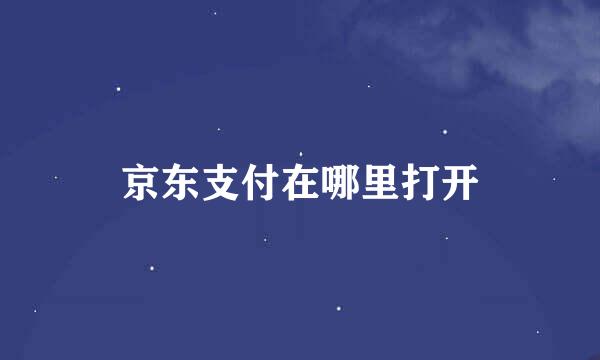 京东支付在哪里打开