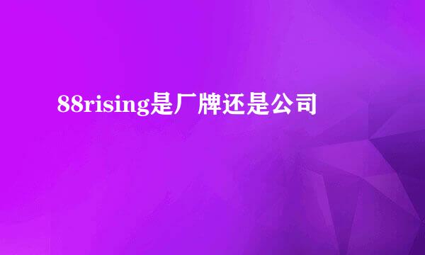 88rising是厂牌还是公司