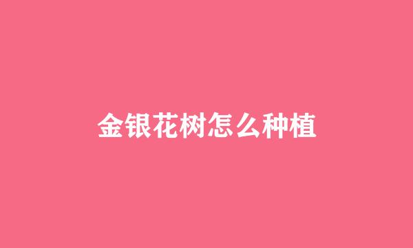 金银花树怎么种植