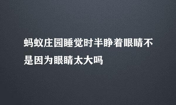 蚂蚁庄园睡觉时半睁着眼睛不是因为眼睛太大吗