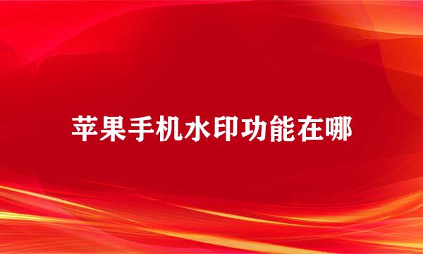 苹果手机水印功能在哪