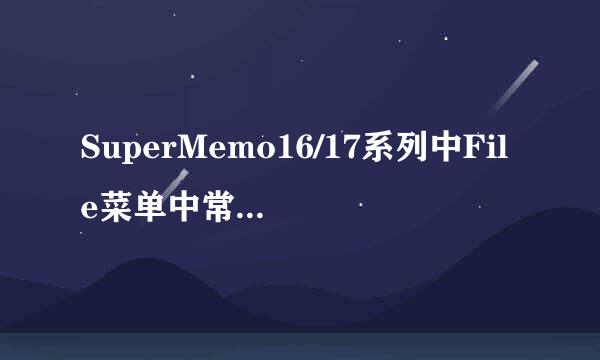 SuperMemo16/17系列中File菜单中常用功能介绍
