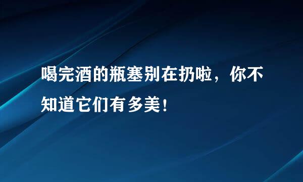 喝完酒的瓶塞别在扔啦，你不知道它们有多美！