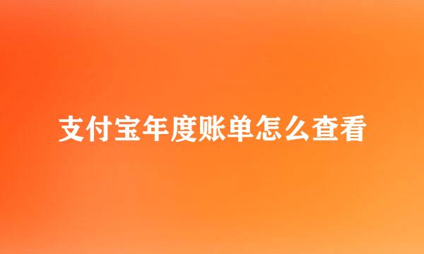 支付宝年度账单怎么查看