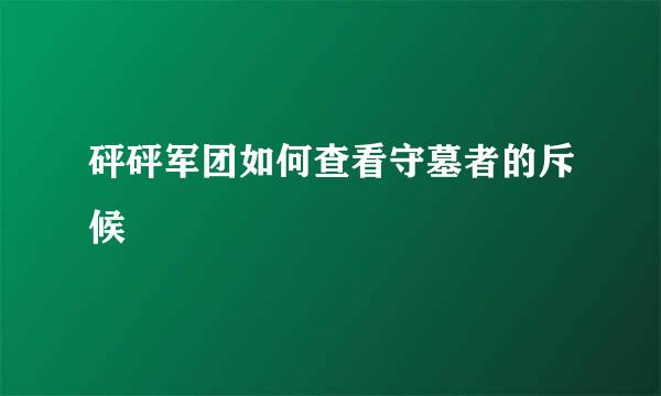 砰砰军团如何查看守墓者的斥候
