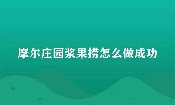 摩尔庄园浆果捞怎么做成功
