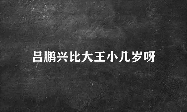 吕鹏兴比大王小几岁呀