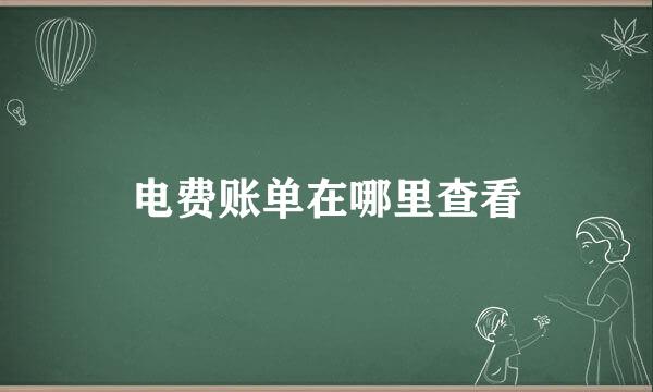 电费账单在哪里查看